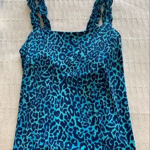 Lily Pulitzer bra tank top, Size M, blue leopard print, Excellent condition